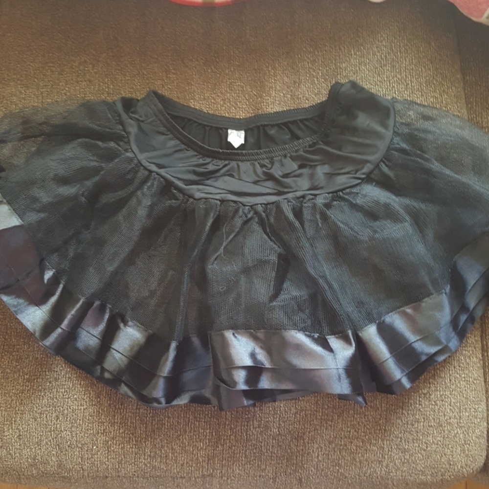 Tutu Skirt Costume one size black satin trim